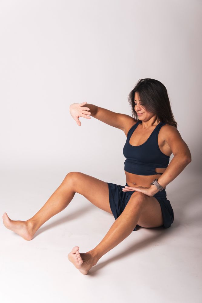 Montse con el material de entrenamiento